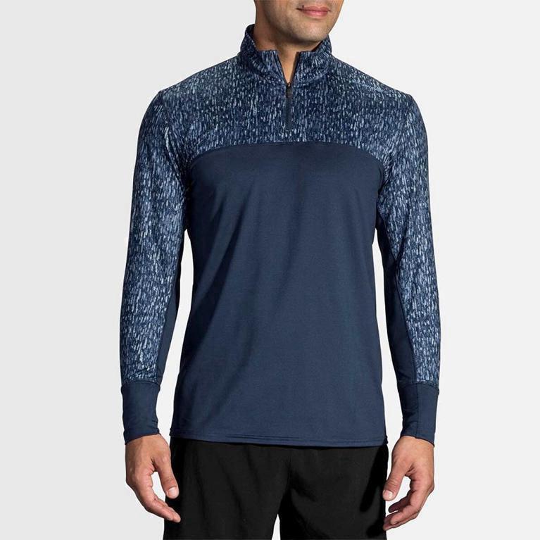 Brooks Dash Half Zip Hardloopjassen voor Heren Blauw (GUTWI-8124)